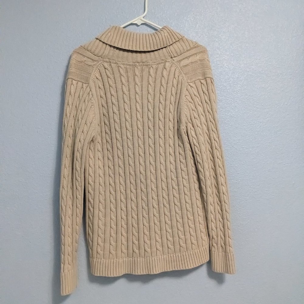L.L. Bean Cable Knit Cardigan - Picture 3 of 11